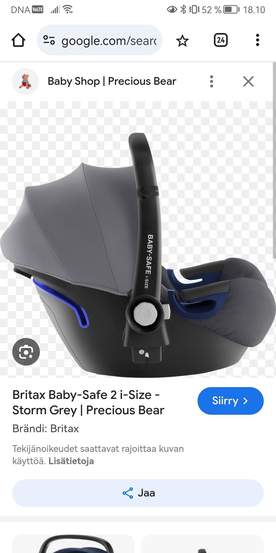 Britax Baby safe i size turvakaukalo + telakka (isofix)