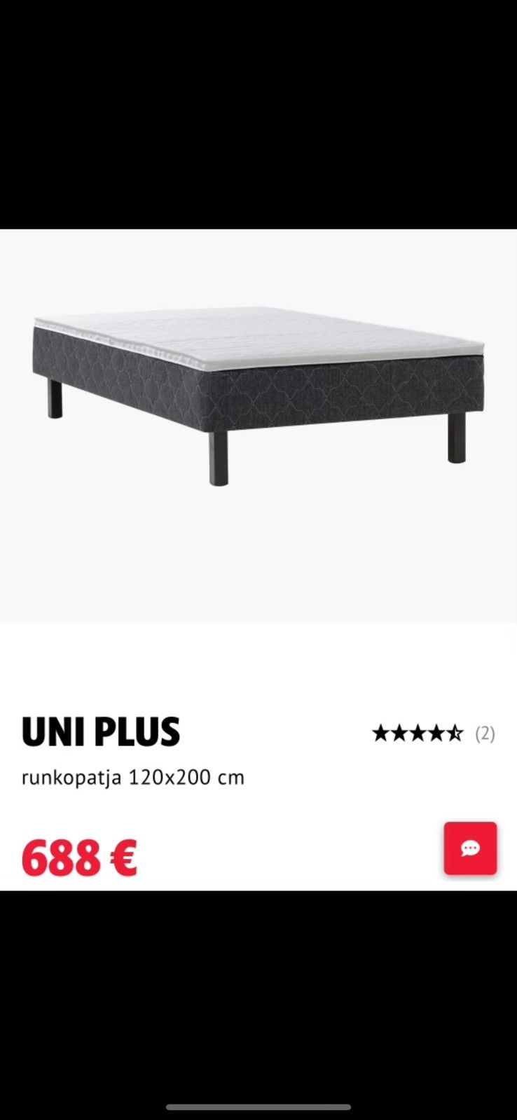 Uni Plus sänky + patja 120 x 200