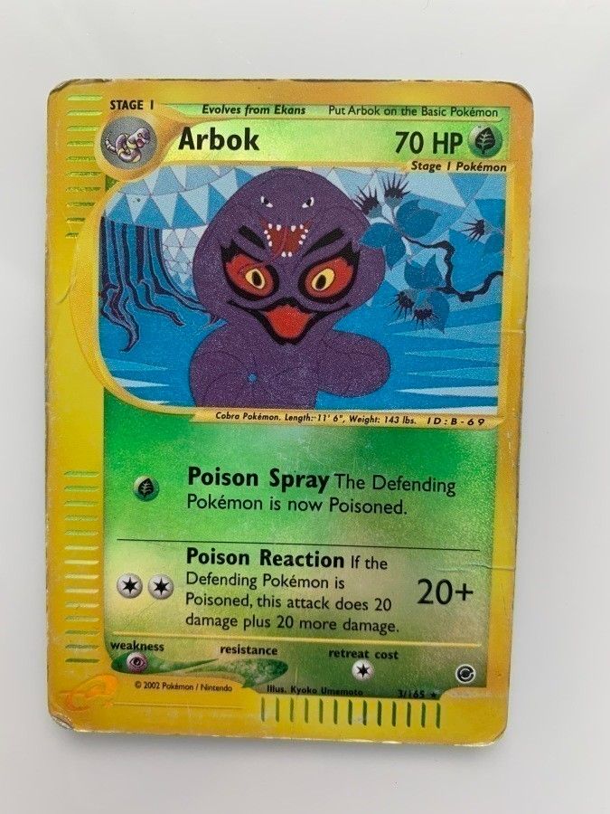 Pokemon Arbok Holo 2002 RARE kortti