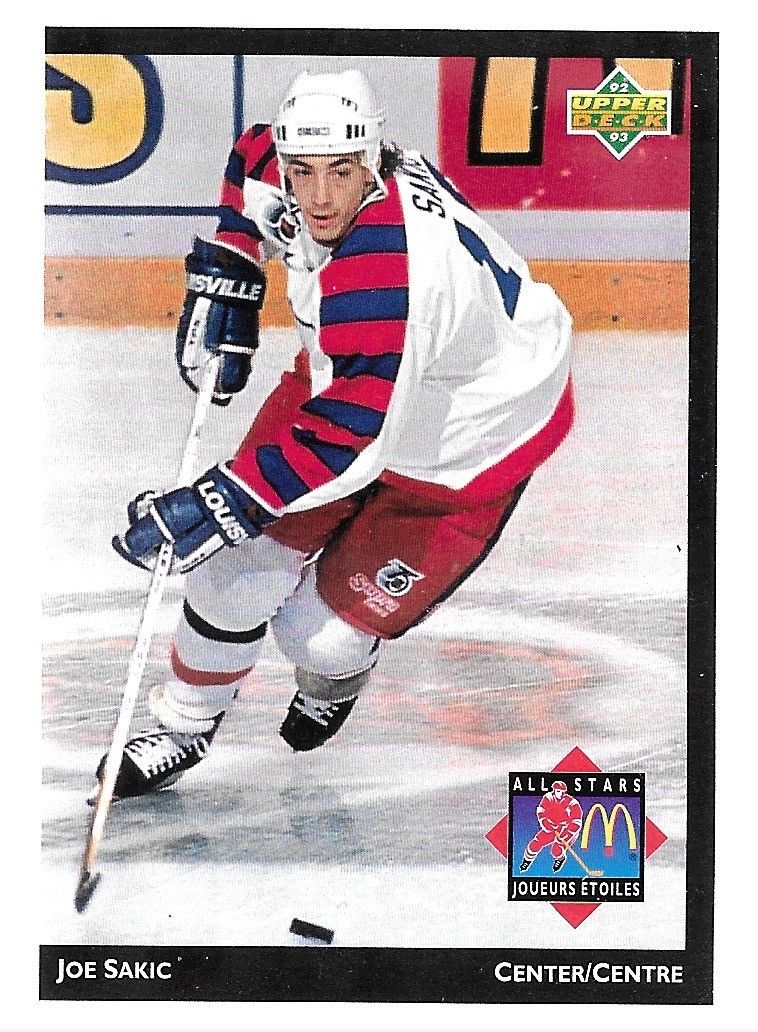 1992-93 Upper Deck McDonald's Hockey All-Star Joe Sakic McD-26
