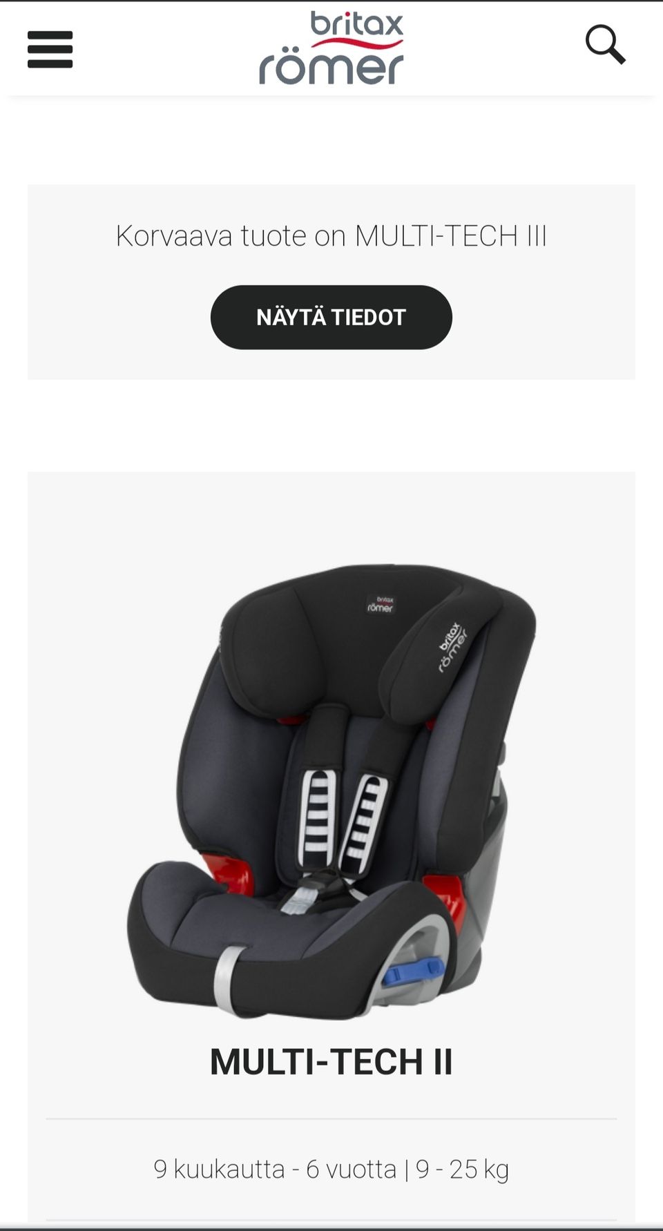 Britax multi tech 2, n.10-11v vanha