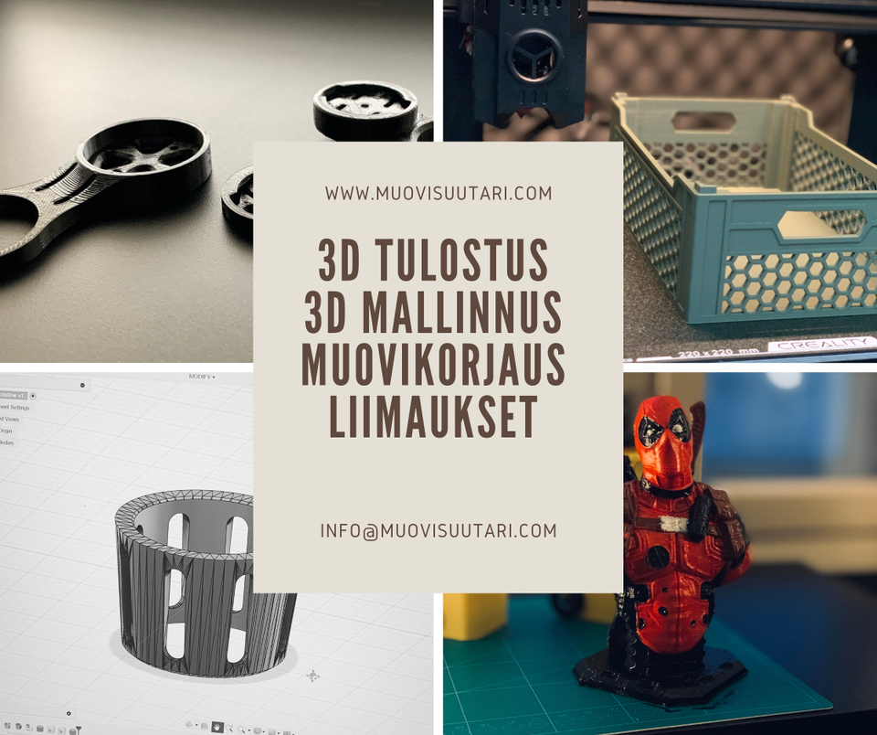 3D Tulostus, 3D Mallinnus, Muovikorjaus, Muu tekninen piirtäminen