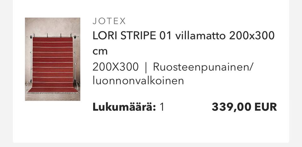 Villamatto 200x300cm JOTEX LORI STRIPE 01