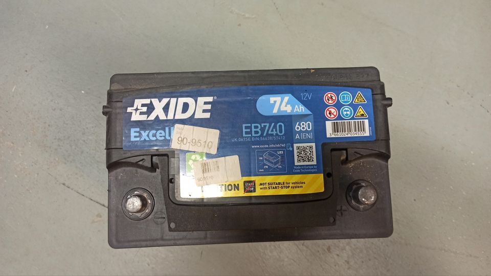 Auton akku Exide 74Ah