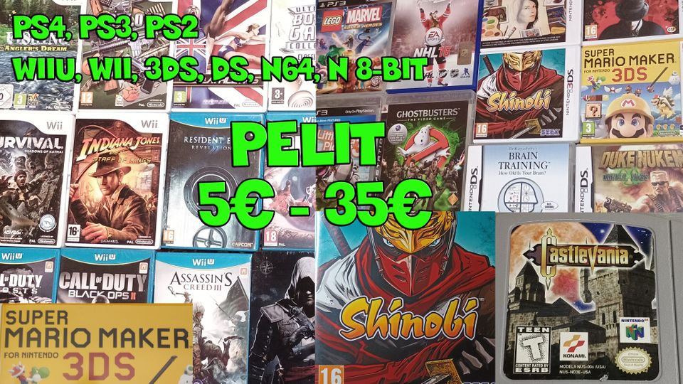PELIT PS4, PS3 , WIIU, WII, 3DS, DS, N64, N 8-BIT