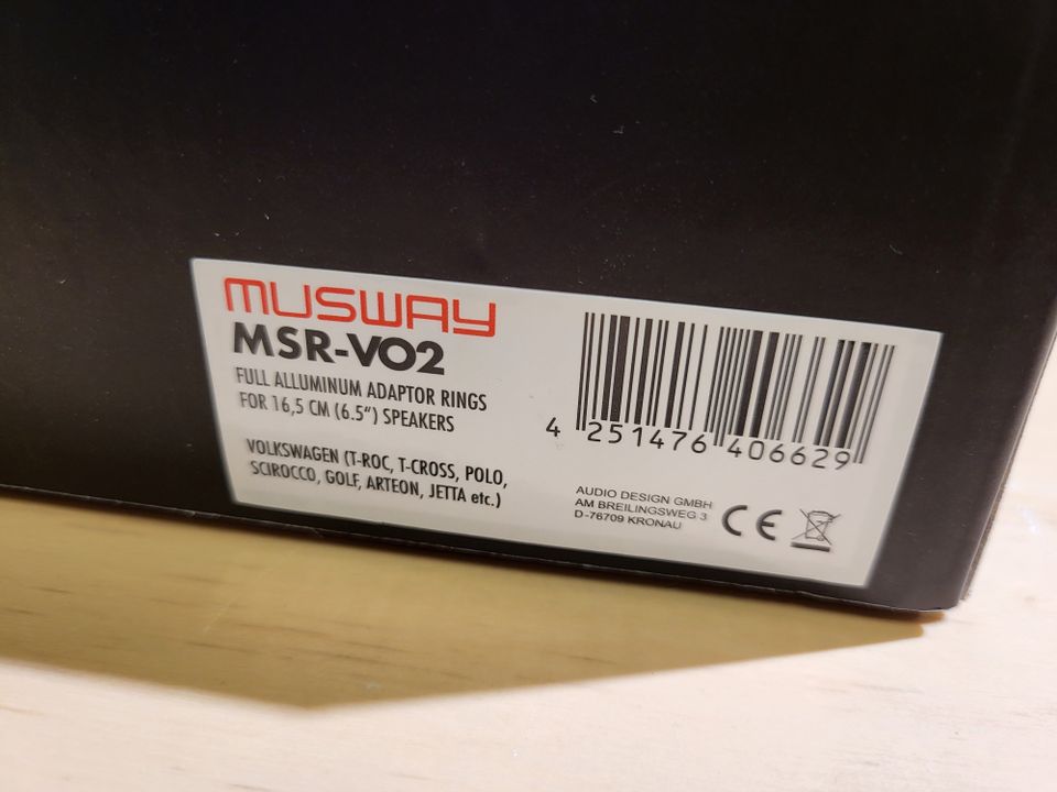 Musway MSR-VO2 -soviterengas 6,5"-kaiuittimille, VW/Seat/Skoda, autohifi