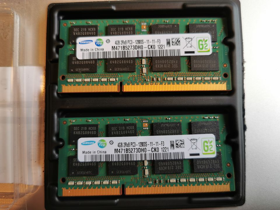8GB (2x4GB) Muistia, Samsung DDR3 PC3-12800 1600MHz