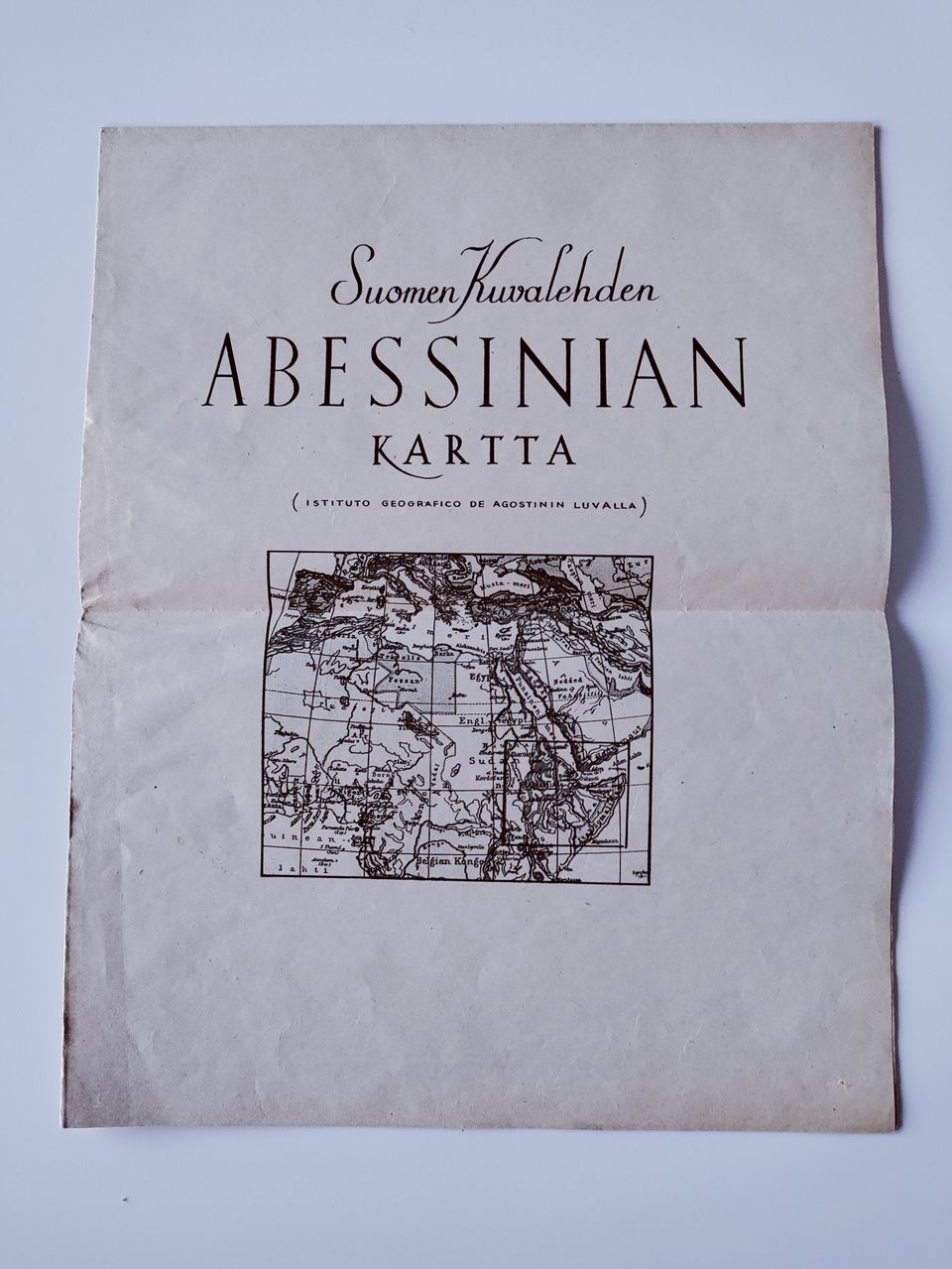 Abessinian kartta - Suomen Kuvalehti 1935