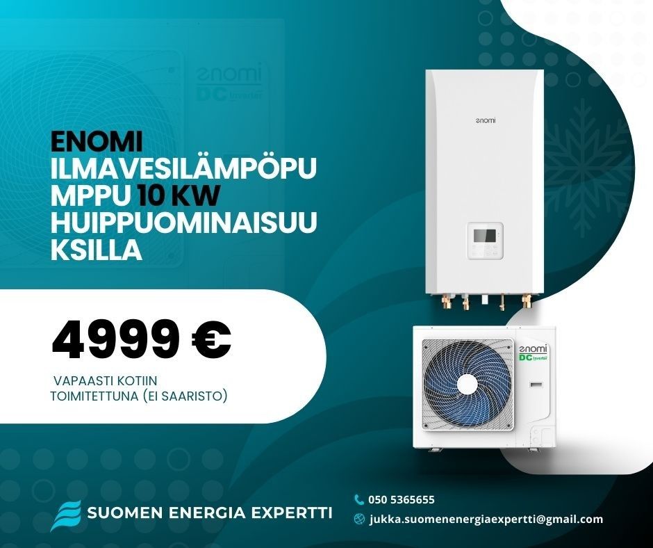 Uusi Ande / Enomi Ilmavesilämpöpumppu 10 kW WIFI R32