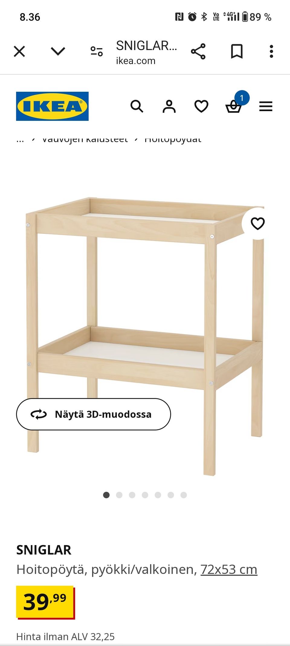 Ikea sniglar hoitopöytä