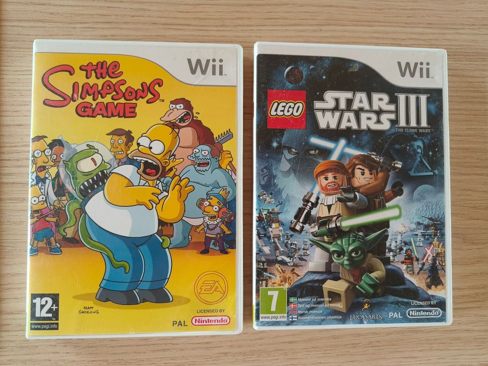 Wii Star wars ja Simpsons