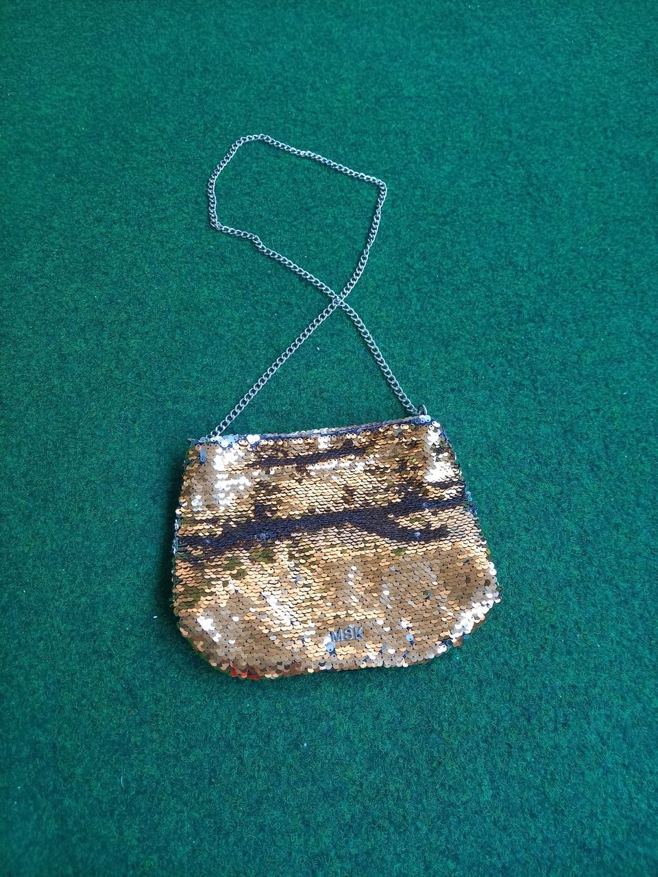 Handbag with sequins gold and silver