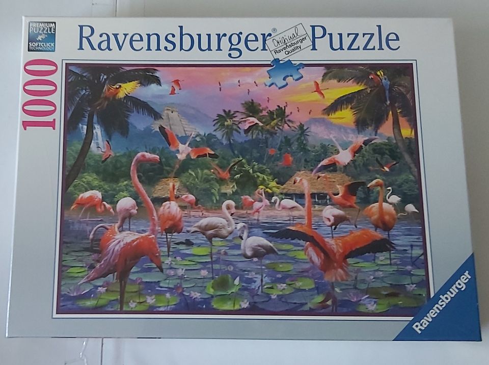 Palapeli 1000 palaa Flamingot Ravensburger