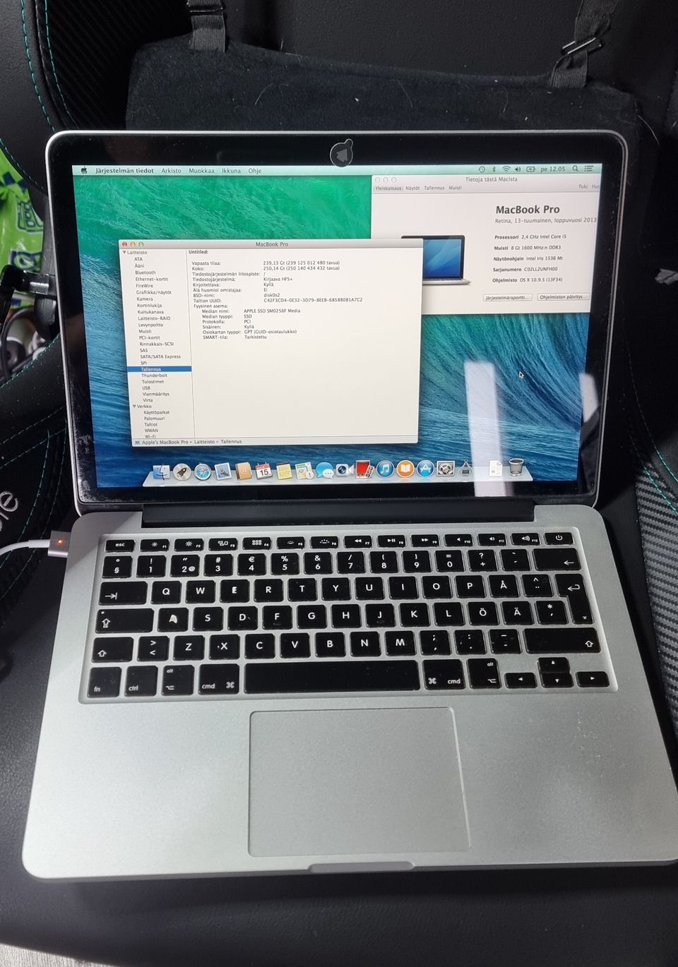 Macbook pro A1502, i5, 8Gb, 250ssd
