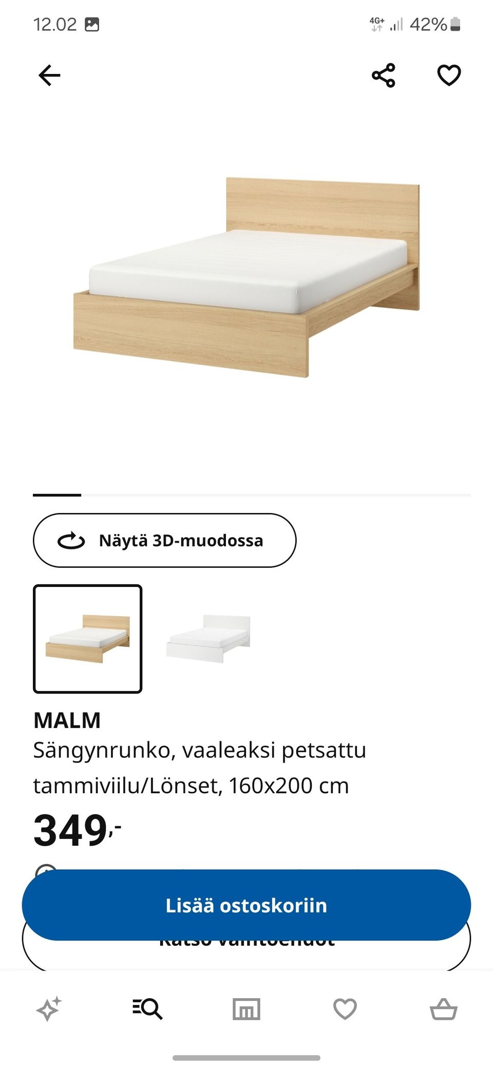 Ikea MALM -sängynrunko