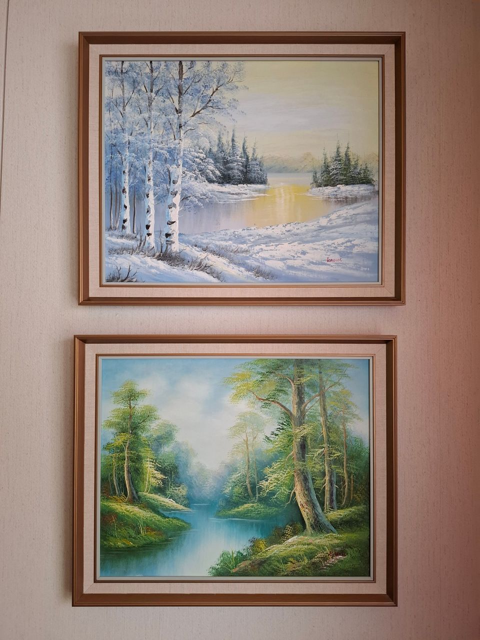 Talvi ja kevät maalauksia