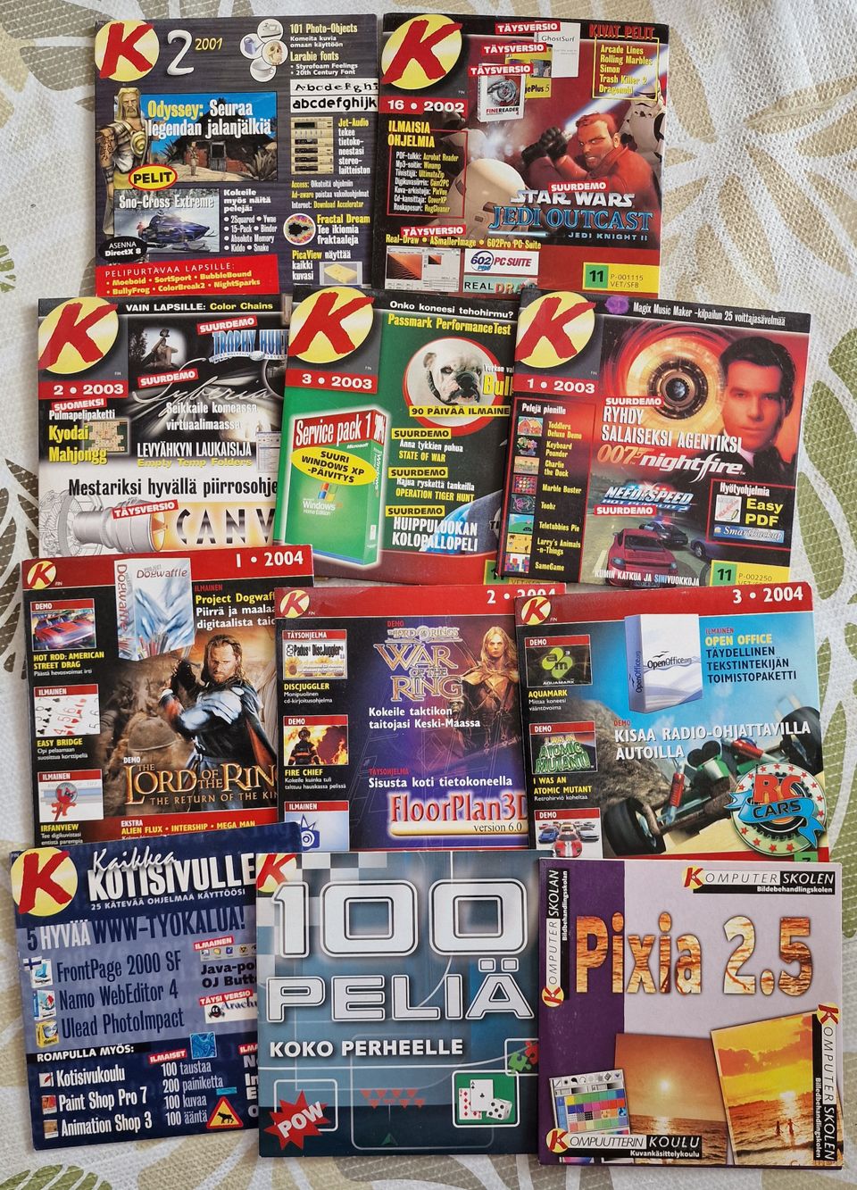 11 kpl KOMPUUTTERI cd romppuja [Retro]