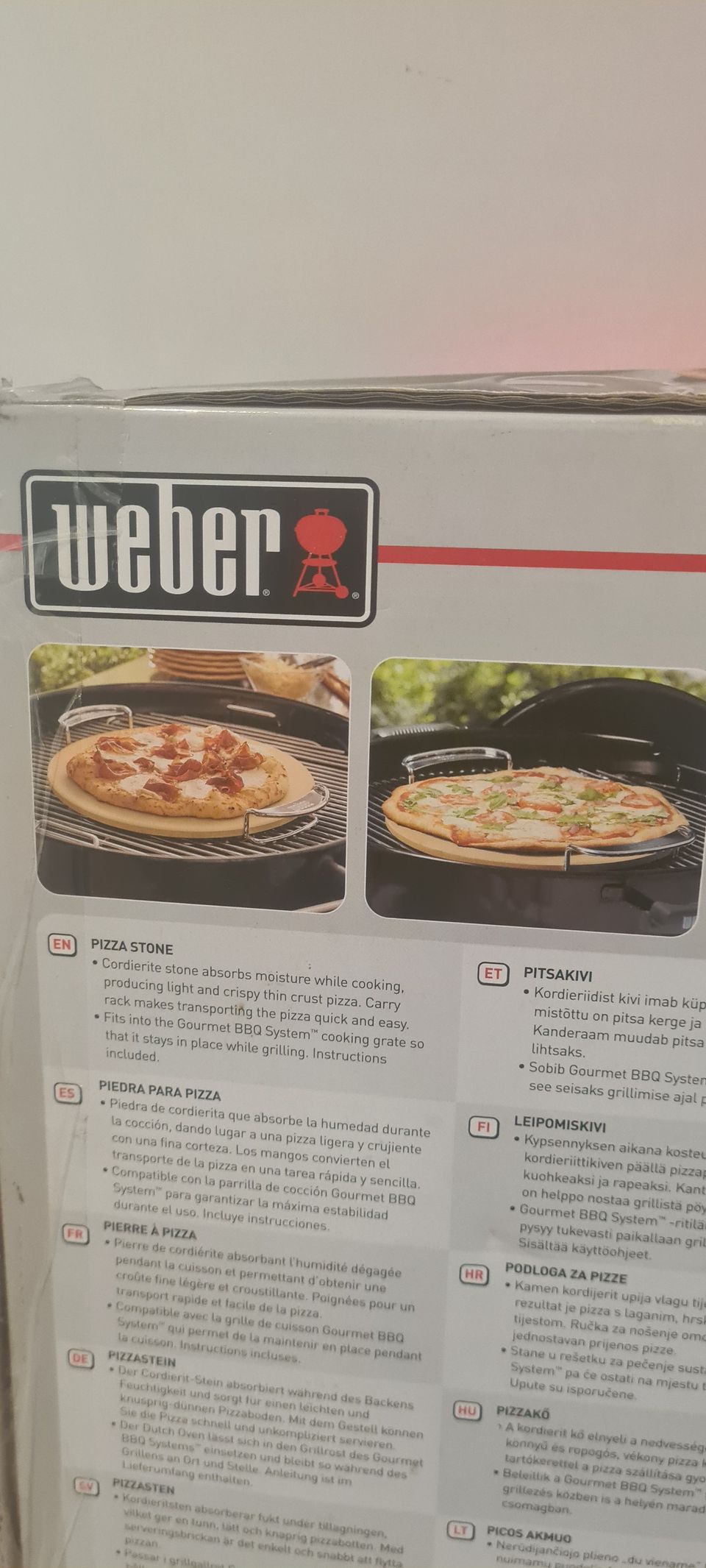 Pizzakivi grilliin. Weber