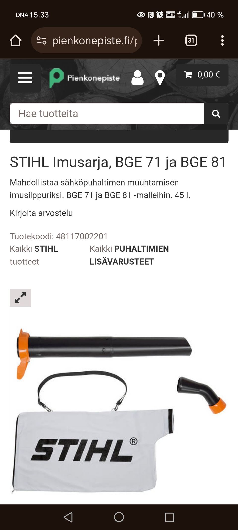 Imusarja stihl bge 81 / bge71