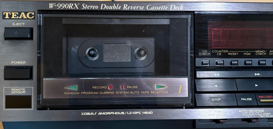 TEAC W-990-RX, 2-pesäinen C-kasettisoitin mm. Dolby dbx-kohinan vaimennus