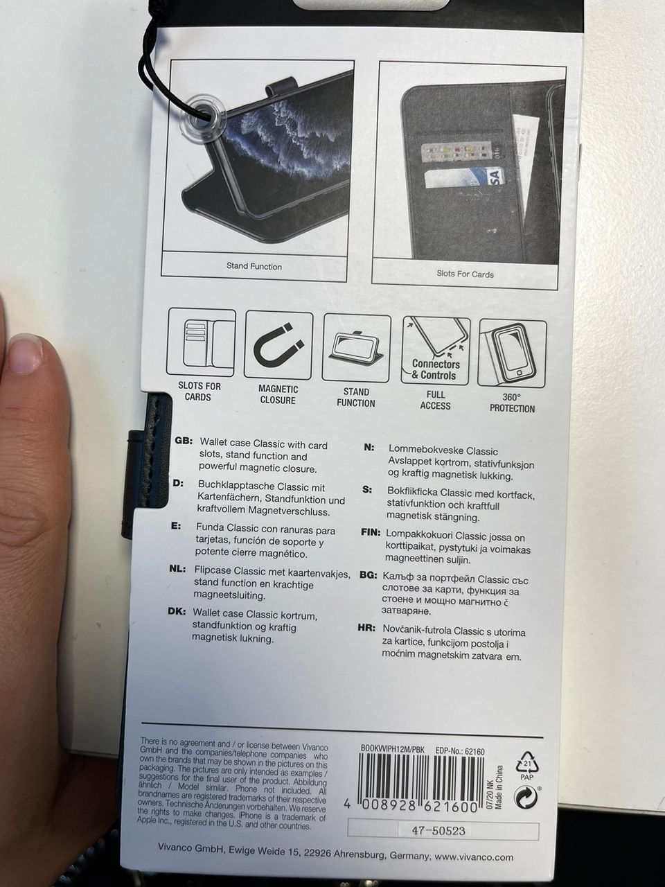 Iphone 12/12pro Nahkainen puhelinkotelo lompakko