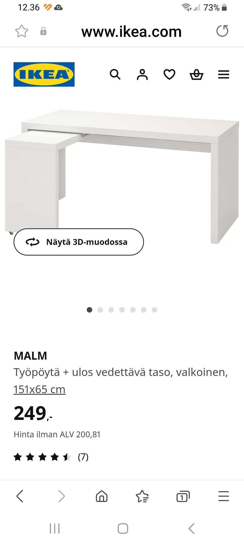 Malm työpöytä