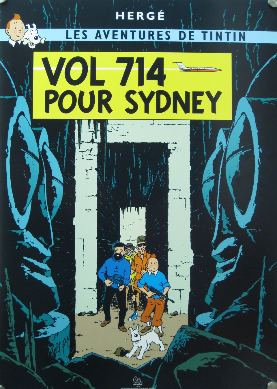 Juliste, yms. 146 – Herge – Tintti, Tintin Vol 714 Pour Sydney