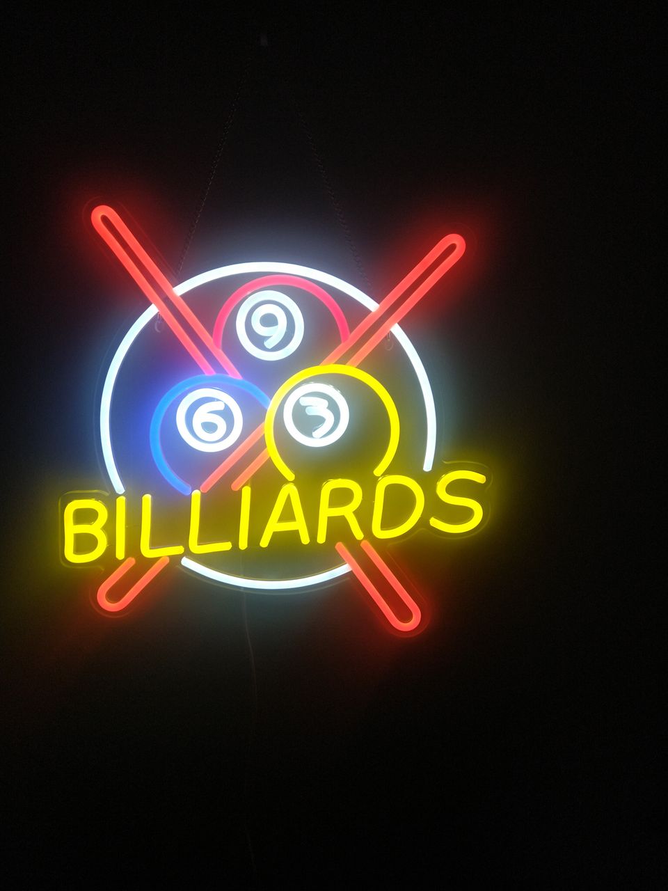 neon usb billiards seinävalo.