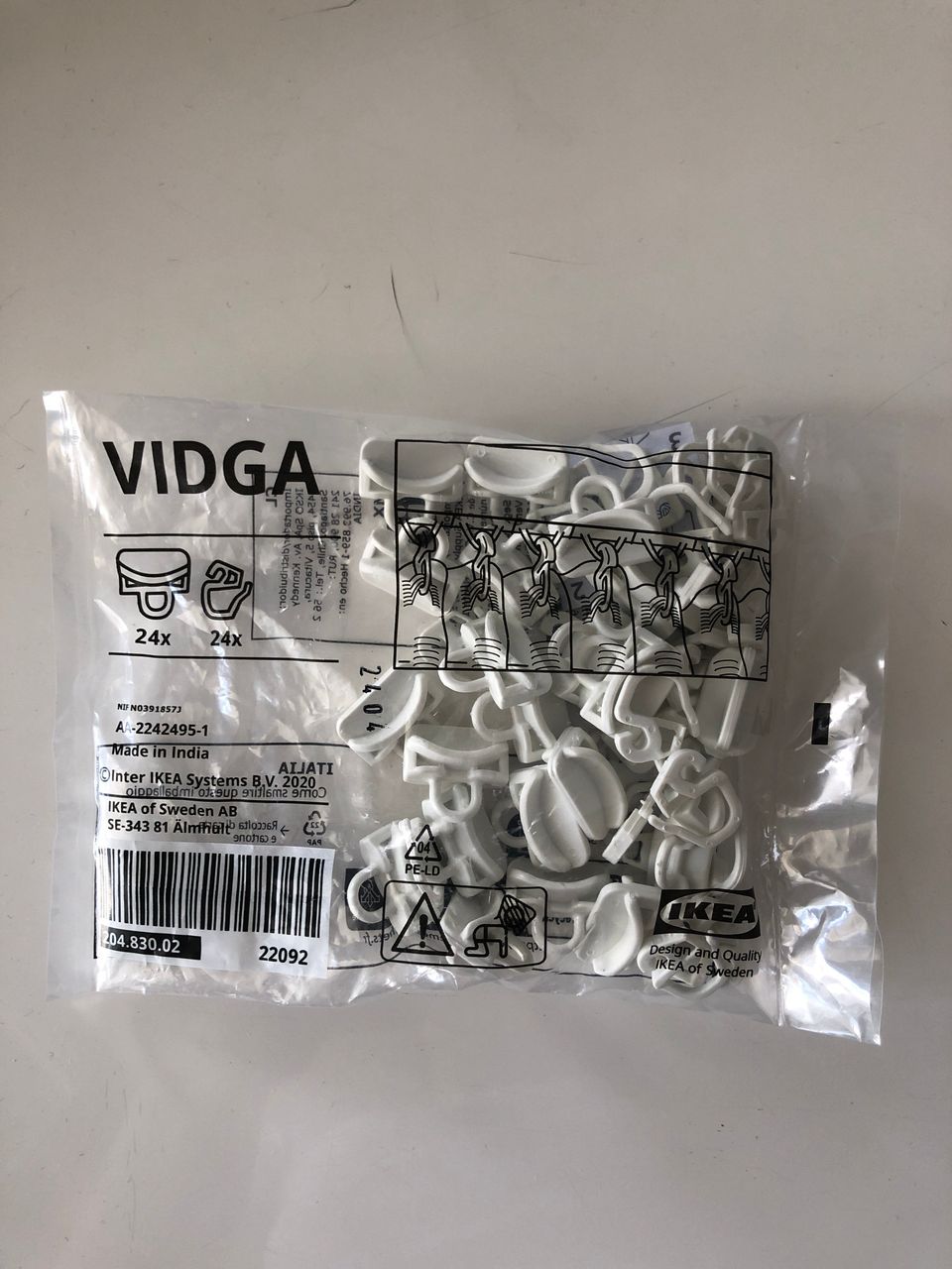 Ikea Vidga-verhoripustimet