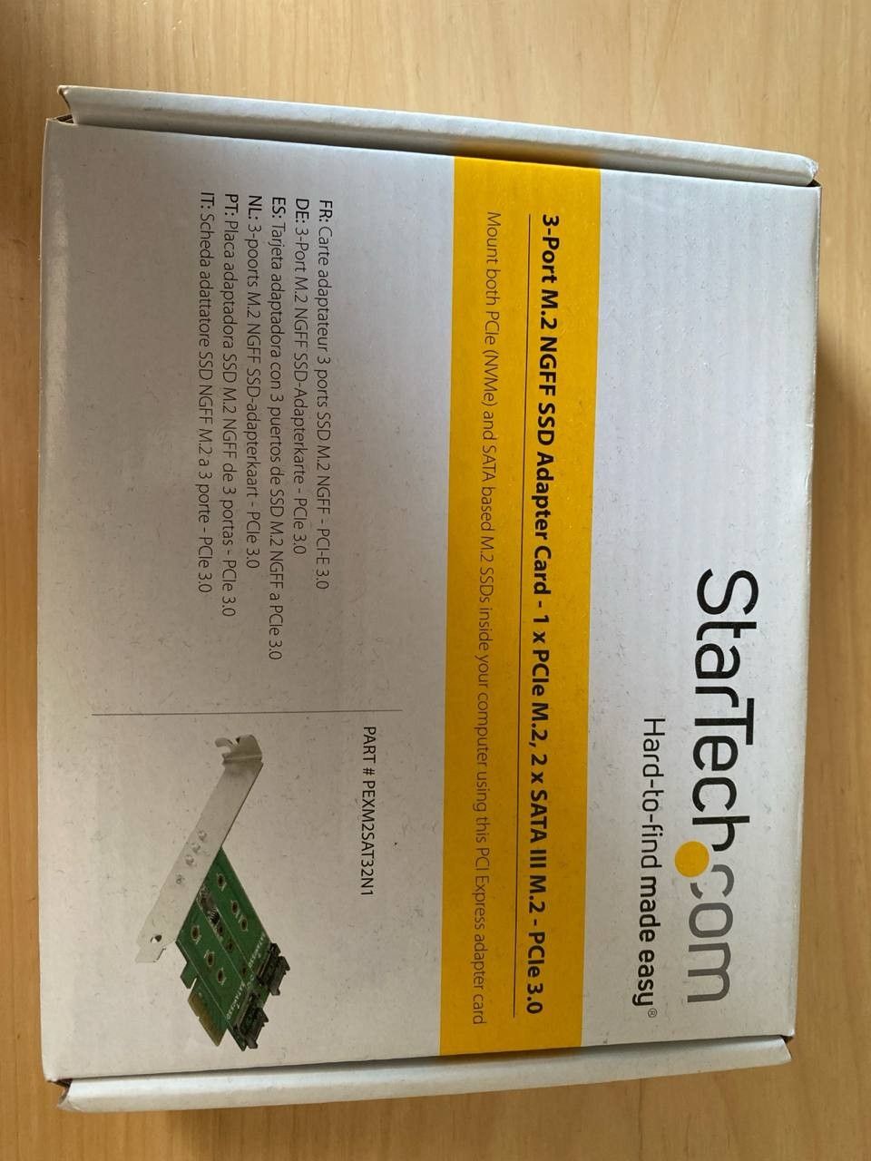 startech 3PT M.2 SSD Adapter Card 1x PCIe (NVMe) 2x SATA M.2
