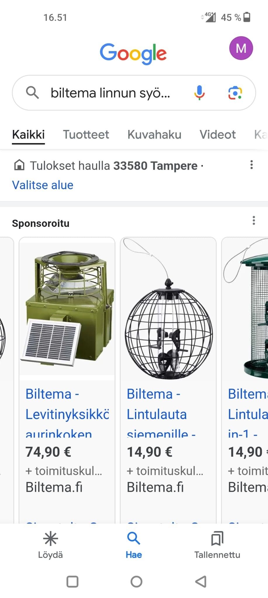 Lintujen pallo syöttö astiat,2 kpl