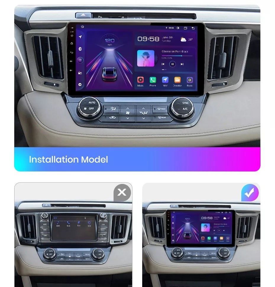 Android soitin 9" näytöllä Toyota Rav4 2012-2018