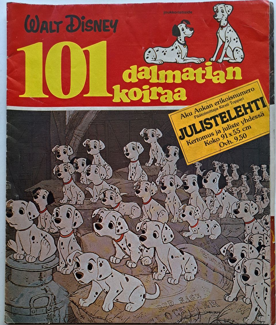 AKU ANKAN ERIKOISNUMERO 101 DALMATIAN KOIRAA (Walt Disney julistelehti) 1976