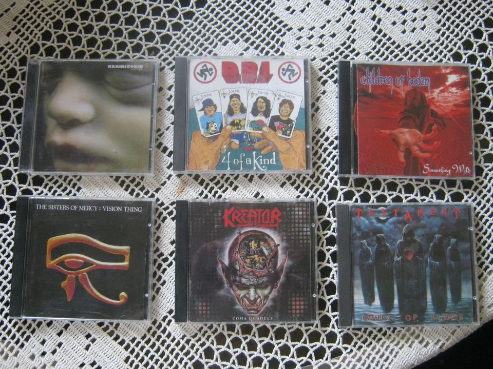 rammstein, d.r.i. testament, kreator, children of bodom, the sisters of mercy cd