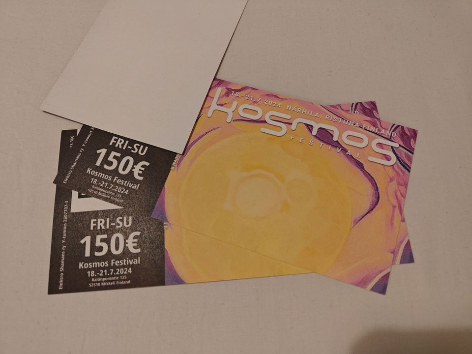 2kpl Kosmos Festival 2024 (Fri-Sun), 3 päivän paperilippuja