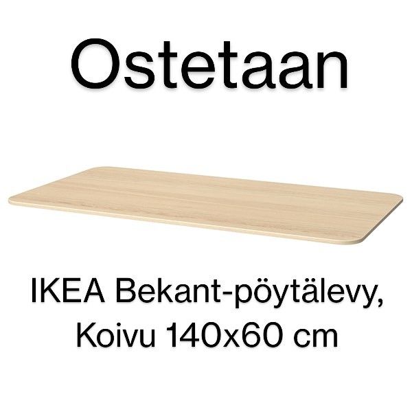 Hakusessa Bekant pöytälevy 140x60 cm (koivu)