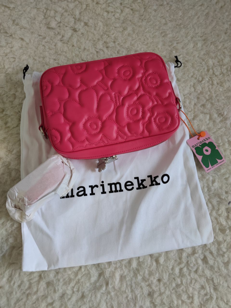 Marimekko Soft Gratha Unikko laukku oranssi & pinkki