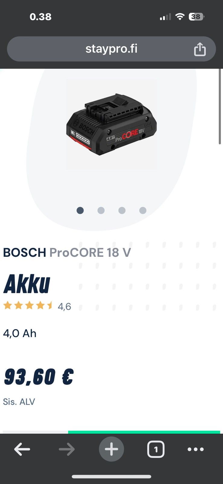 Bosch 4.0 Ah akkuja