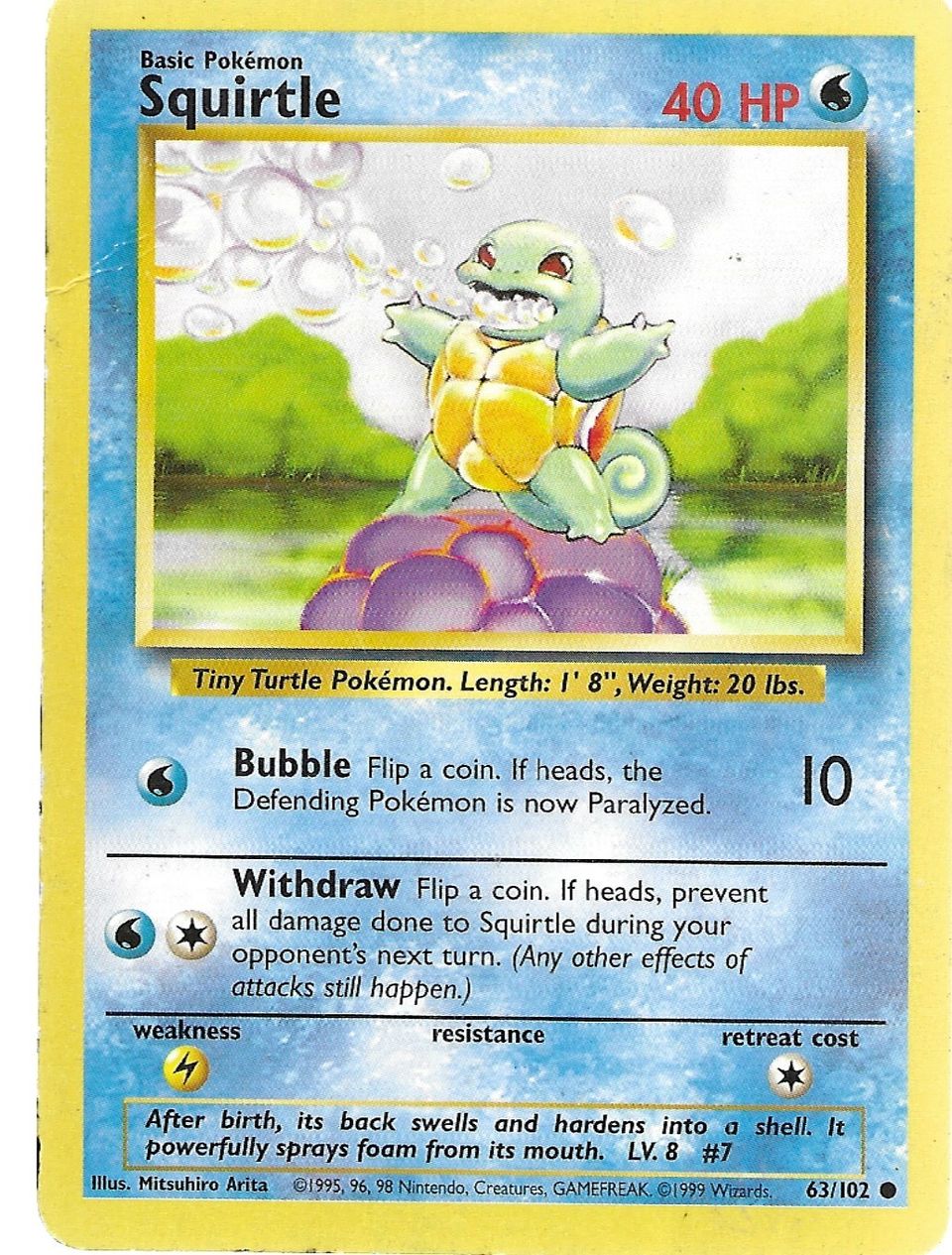 Pokemon Squirtle 63/102  1999 .