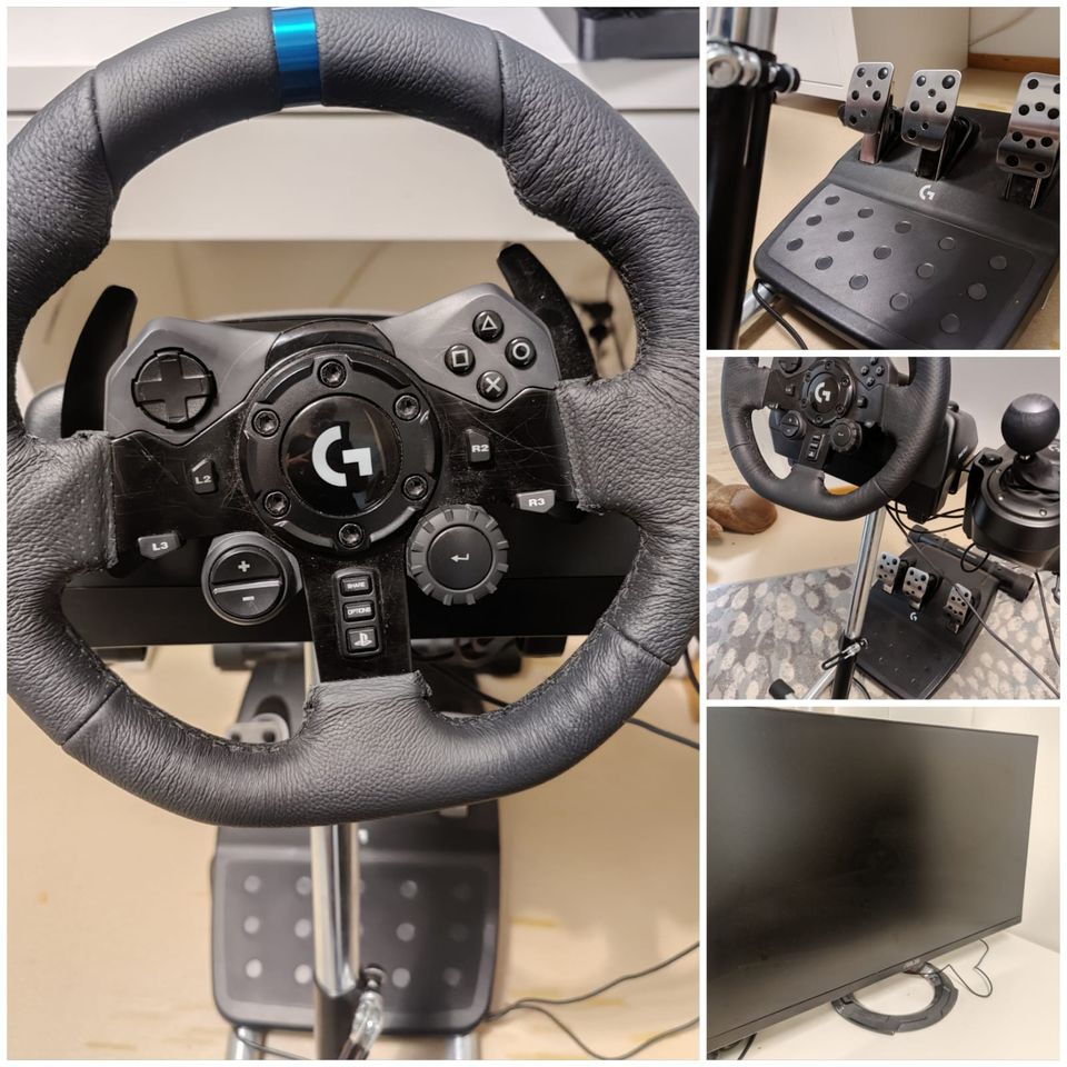 Rattiohjain,vaihtokeppi,wheel stand pro V2 ja pelinäyttö Asus