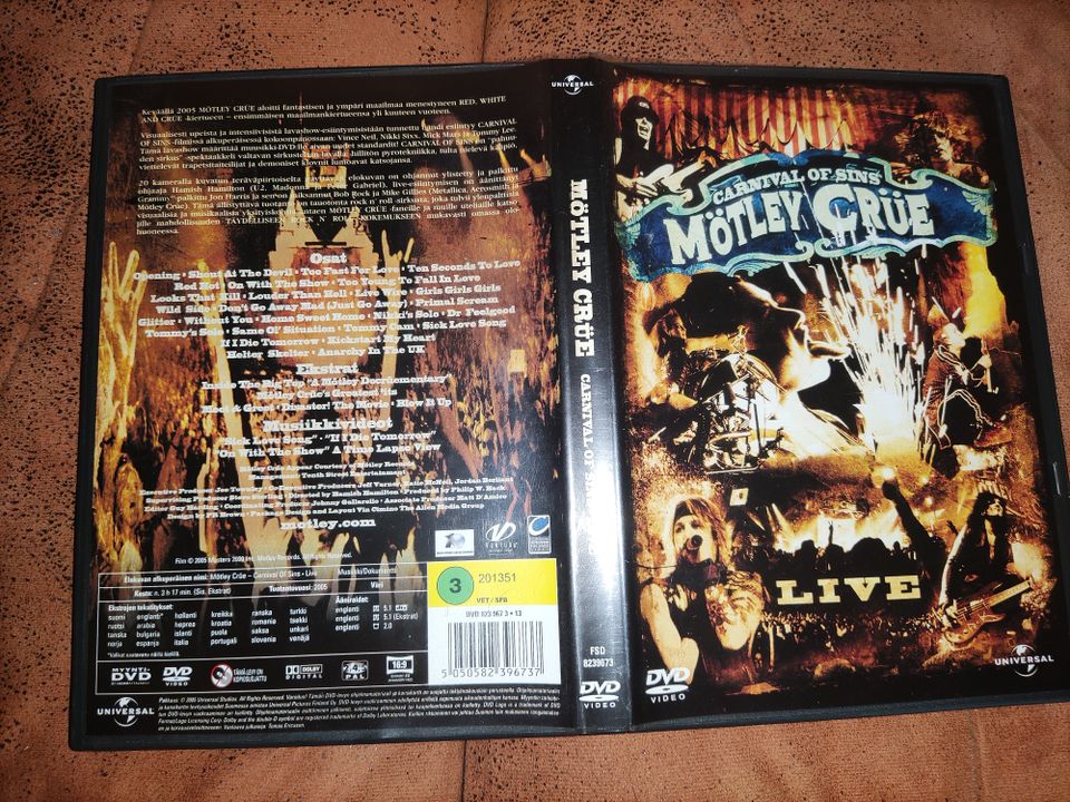 Mötley Crue Dvd.