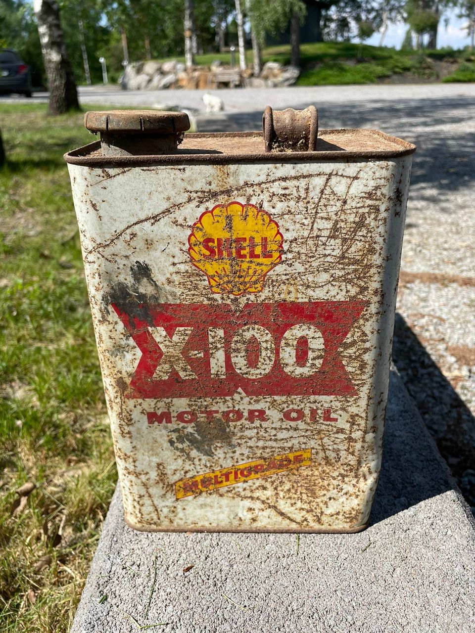 Shell vanha öljyastia/kanisteri