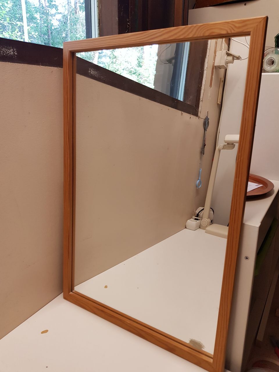 Laadukas kotimainen Finnmirror peili 60 cm * 40 cm luonnollisilla puuraameilla