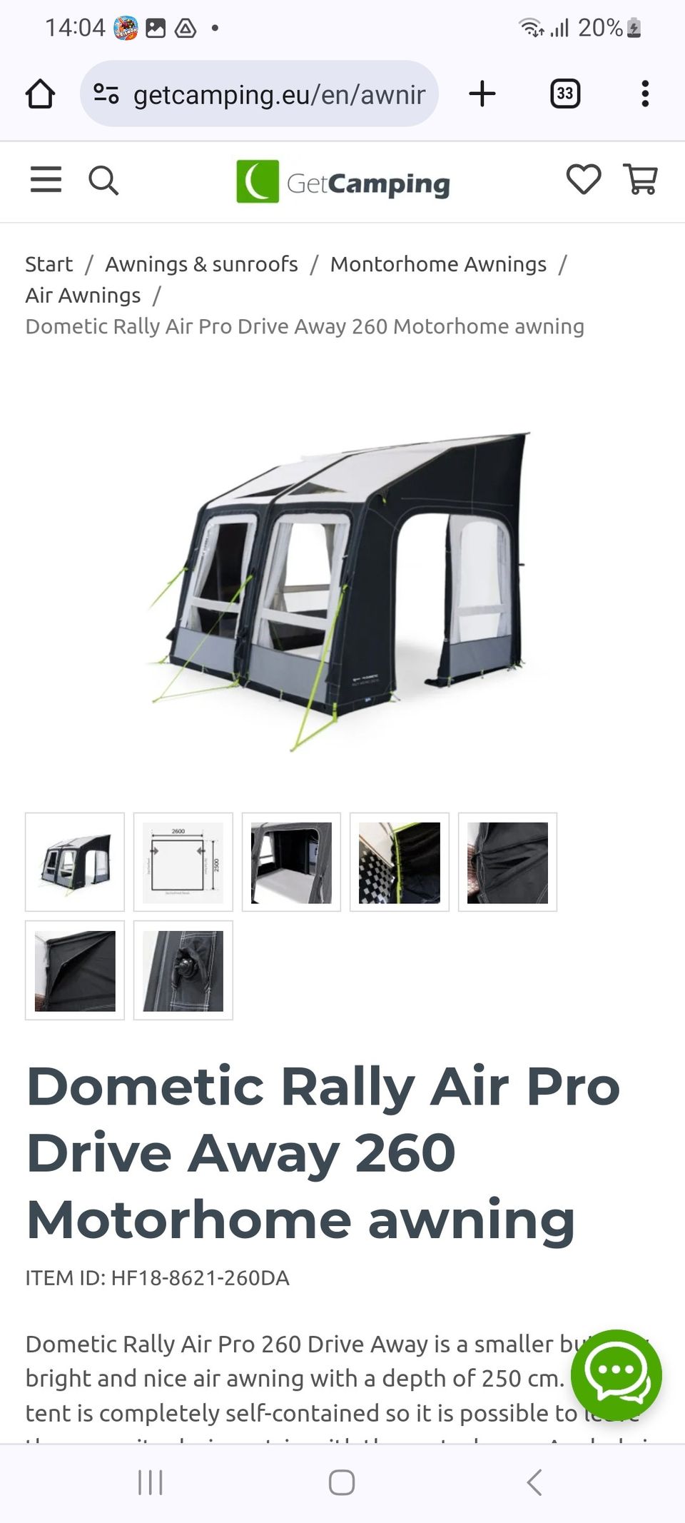 Dometic rally air PRO 260 D/A