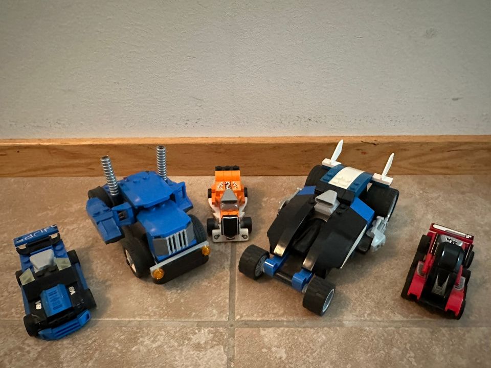 5kpl Lego Racers -autoja