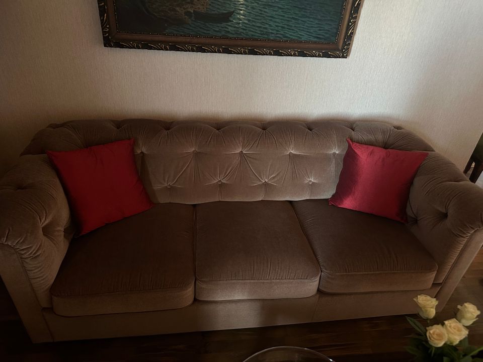 Samettinen sohva