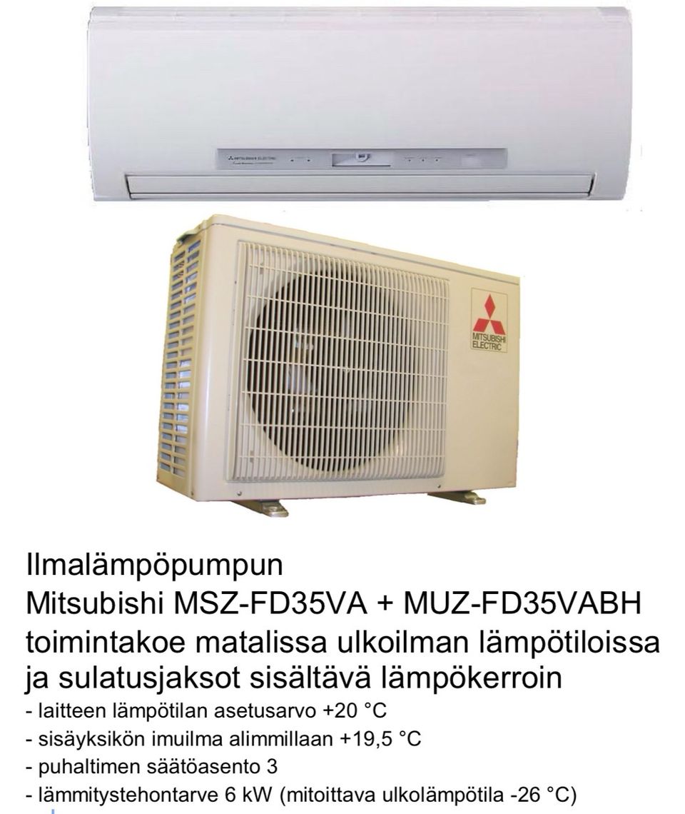 Ilmalämpöpumppu - Mitsubishi MSZ-FD35Va