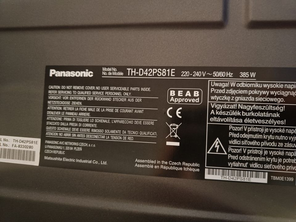 Panasonic vieras plasma tv