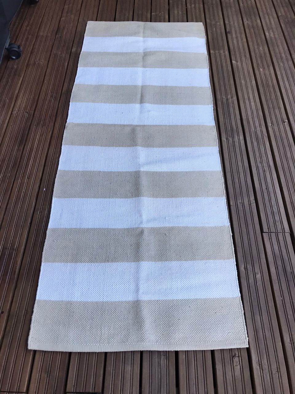 Käytävän matto 200x77cm, beige valkoinen