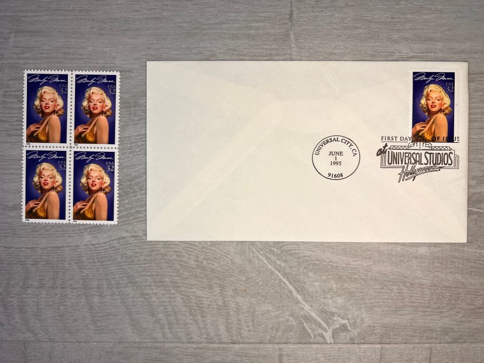 Marilyn Monroe postimerkkejä + First day of issue USA